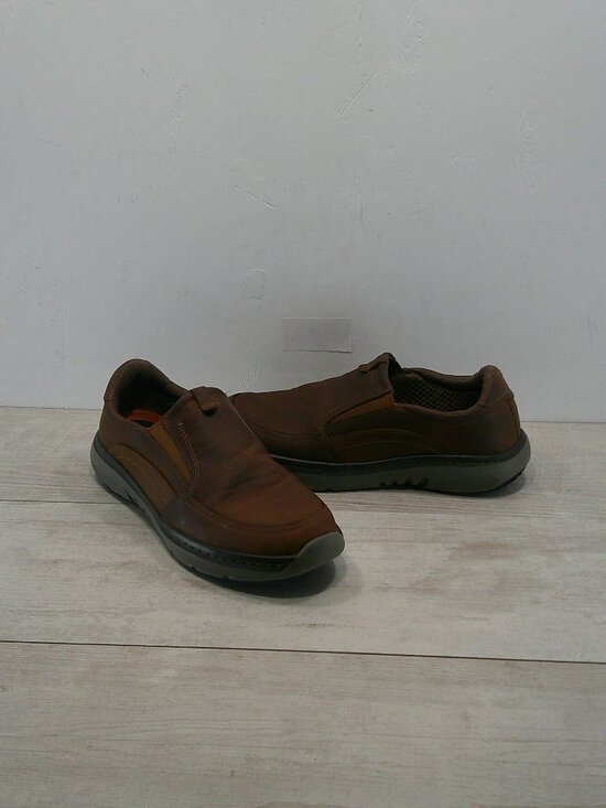 Clarks Other - Clarks Pro Step Classic Dark Brown Tumbled Leather Slip on Casual Loafer 11 WIDE